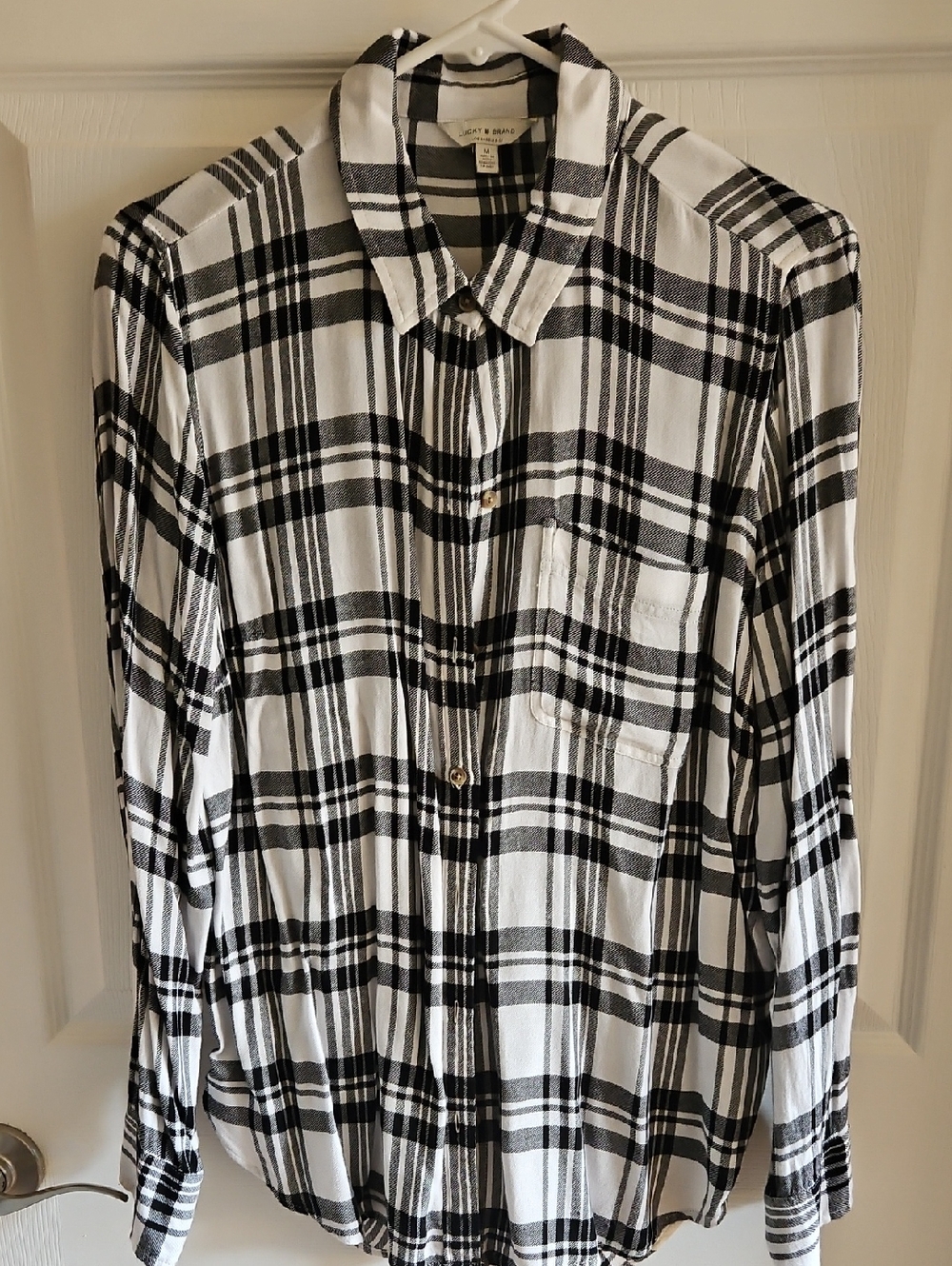 Lucky Brand Black and White Plaid Shirt